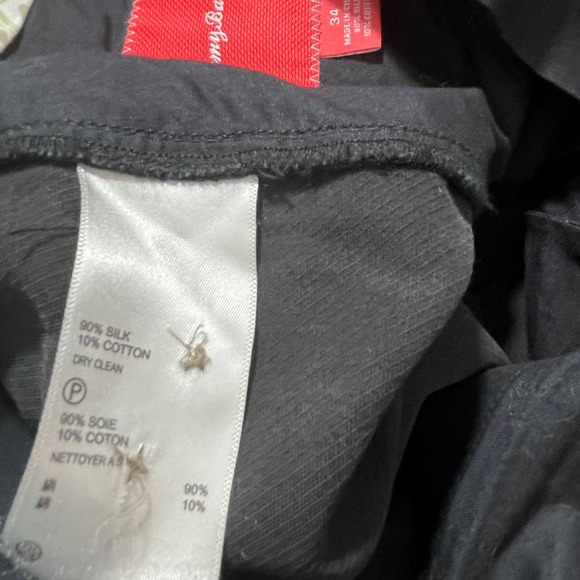 Tommy Bahama Chino Shorts Mens Size 34 Black Silk Cotton Blend Pleated Front - Picture 7 of 10